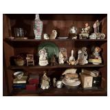 contents of top of cabinet, 4 music boxes, 1 humme