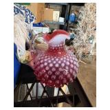 FENTON opalescent cranberry hobnail