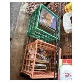2 milk crates, books, diy magazines, garage