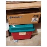 tote/ lid christmas ornaments, 2 layers, all PINK