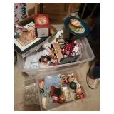 tote/  lid  christmas ornaments, plate, framed