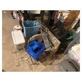 lot of organizers, wire racks, typewriter, small