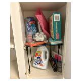 borax, shelf organizer, plastic cups, t light