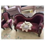 very adorable kids VICTORIAN COUCH, CHAIR velvet