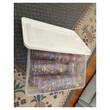 tote with lid of spring time tumblers, lots of