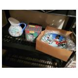 snowman serving bowl, teapot and pitcher