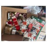 2 boxs of christmas, ornaments, book, coasters