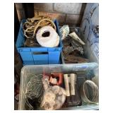 3 containers household, fix it pieces, knobs,