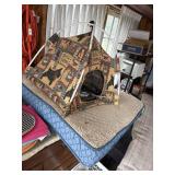 large dog bed, dog tent, tie out stakes, dog