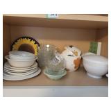 set of fall nesting ceramic bowls, saucers, bowls