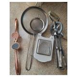hand strainer, misxer, pampered chef egg slicer,
