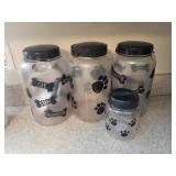 3 gallon 1 pint dog treat holders, 1 scoop kitchen