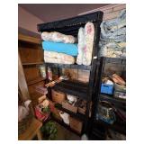 black plastic shelf 6.5ft tall x 36.x18'