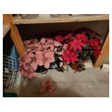 silk POINSETTAS 3 pots pink 3 pots red