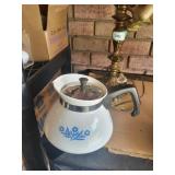 pyrex blue cornflower 4cup tea pot with lid