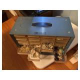 Hardware organizer filled w/ vintage costume jewel