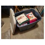 tote/ lid, throw pillows, woven throw blanke,