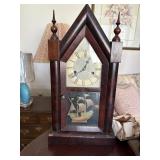 ANTIQUE STEEPLE MANTEL CLOCK has