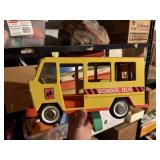 buddyL metal school bus,  basement