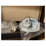 lighted church snow scene, electric, no box