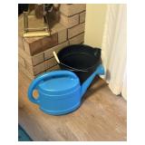 plastic bucket , plastic watering can  family room