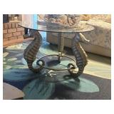 SEAHORSE glass top table 29' x 21'