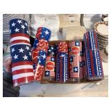 14 patriotic plastic tumblers,some COCA COLA