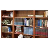 all books on shelves in office