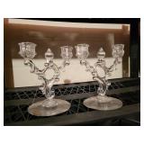 2 glass candlabras,   basement