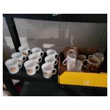 mug collection 9 fire king exxon  tiger mugs, and