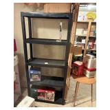 black plastic 6 shelf unit 36'x 18x 6,5ft tall