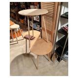 3 wood side tables 3 legged,  basement
