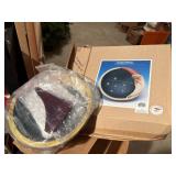 candys folk art crescent santa bowl with stars