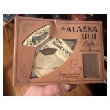 alaska ulu knife with walnut display stand