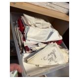 sterilite container/ lid , cloth napkins, placemat