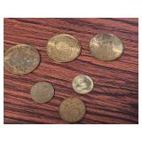 3 Nicodemous bank tokens , wheat penny