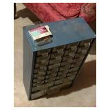 hardware organizer full of bolts, screws, hangers