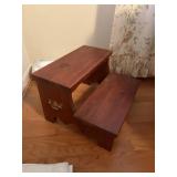 wood 2 step bed steps,  bedroom 1