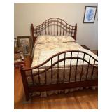 full size wood bed frame, head n foot boards