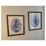 pair of framed prints floral, , bedroom 1