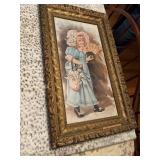 framed print IN DAISY TIME, in antique frame