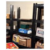 black plastic 4 shelf unit 36'x 18:x 6ft