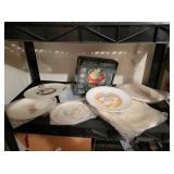 collector plates, peter rabbit, several christmas