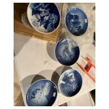 5 copenhagen plates, all christmas