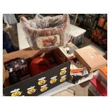 halloween box, 4 ft inflaable bat, plastic pumpkin