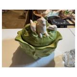 easter cabbage bunny cookie jar - basement