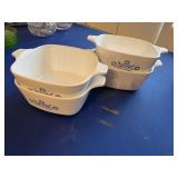 4 corning casseroles 22oz, blue cornflower