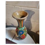 large ceramic peacock vase  16'T X 6'W  basement