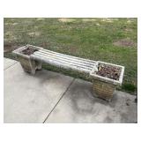 69'x 17' tall plastic bench, 2 pots,  1 large pot