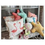 8+ beach themed pillows starfish, turtle, seahorse
